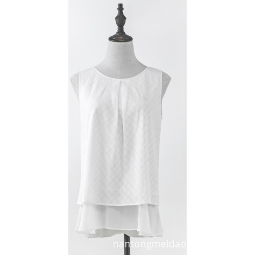 Women white Collarless Sleeveless Dress